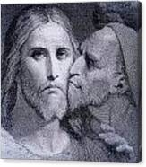 The Kiss. Judas Iscariot Kisses Jesus Canvas Print