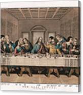 The Last Supper - Vintage Currier And Ives Print Canvas Print