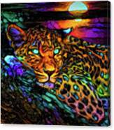 A Leopard On The Tree Canvas Print