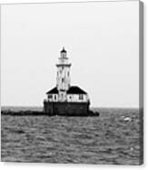 The Lighthouse Black And White Canvas Print