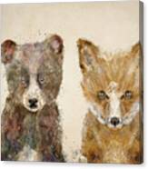 The Little Bear And Little Fox Canvas Print