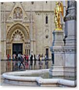The Main Portal Of Zagreb Cathedral Canvas Print
