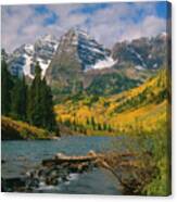 The Maroon Bells In Autumn Canvas Print