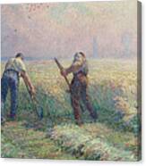 The Mowers In The Outskirts Of Lagny Canvas Print