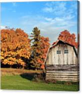 The Old Barn In Autumn Canvas Print