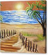 The Palm Tree Beach Canvas Print
