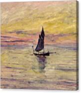 The Sailing Boat Evening Effect Canvas Print