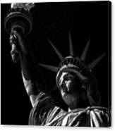 The Statue Of Liberty - Bw Canvas Print