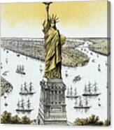 The Statue Of Liberty - Vintage Canvas Print