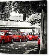 The Street Of Red Cars Canvas Print