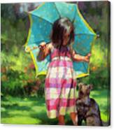 The Teal Umbrella Canvas Print