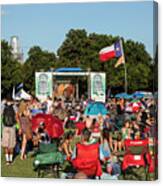 The Texas Flag Boast In The Wind At Austins Blues On The Green, A Popular Free Summer Concert Series Canvas Print