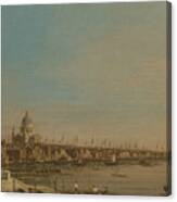The Thames From The Terrace Of Somerset House, Looking Toward St. Paul's Canvas Print