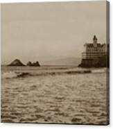 The  Third Cliff House And Seal Rocks From Pier, San Francisco,  Circa 1895 Canvas Print