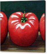 The Three Tomatoes - Realistic Still Life Food Art Canvas Print