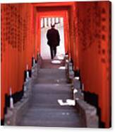 The Torii Tunnel - Tokyo, Japan - Color Street Photography Canvas Print
