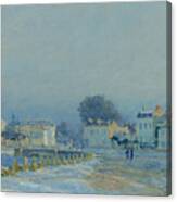 The Watering Pond At Marly With Hoarfrost Canvas Print