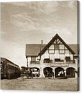 The Yosemite Valley Railroad Yvrr Depot At  Merced California 1907 Canvas Print