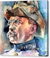 Theodore Roosevelt Portrait Watercolor Canvas Print