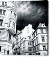 Three Buildings In Prague Canvas Print