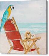 Three Friends At The Beach Canvas Print