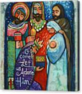 Three Kings O Come Let Us Adore Him Canvas Print