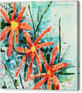 Three Red Flowers Canvas Print