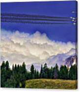 Thunderbirds Buzz The Tetons Canvas Print