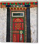 Tibet Red Door Canvas Print