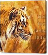 Tiger Tiger Burning Bright Canvas Print