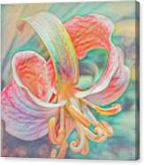 Tiny Wild Lily In Soft Watercolors Canvas Print