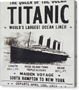 Titanic Vintage Poster Canvas Print