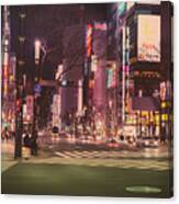 Tokyo Street At Night, Japan Canvas Print