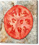 Tomato Delicious Slice Of Fruit Canvas Print