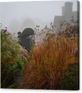 Topiary Peacocks In The Autumn Mist, Great Dixter 2 Canvas Print