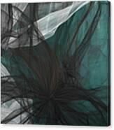 Touch Of Class - Black And Teal Art Canvas Print
