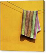 Towel Drying On A Clothesline In India Canvas Print