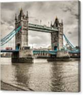 Tower Bridge In London In Selective Color Canvas Print