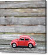 Toy Car On A Bench Canvas Print