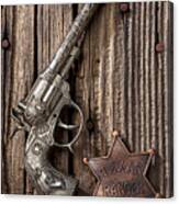 Toy Gun And Ranger Badge Canvas Print