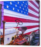 Tractor And Large Flag Canvas Print