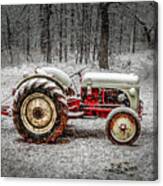 Tractor In The Snow Canvas Print