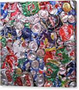 Trashed Cans Painting Over Photo Canvas Print