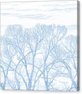 Tree Silhouette Blue Canvas Print