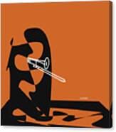 Trombone In Orange Canvas Print