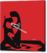 Trombone In Red Canvas Print