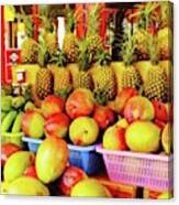 Tropical Fruits Basket In Kauai Marche Canvas Print
