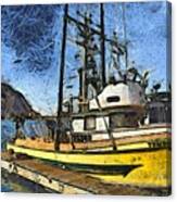 Trudy S Fishing Boat Morro Bay California Abstract Canvas Print