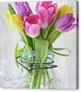 Tulips In A Jar Canvas Print