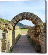 Tunnel To The  Field Where The Original Olympics Were Held Canvas Print